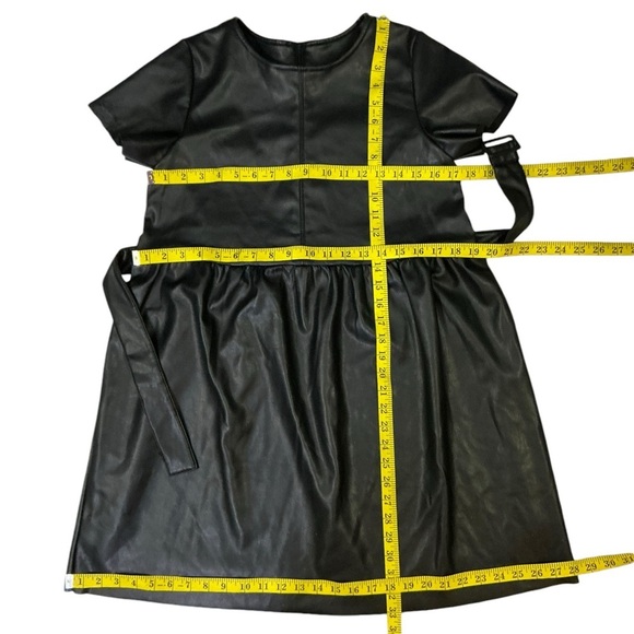 Faux Leather Girls Dress Special Occasion Black Size 14/16 X Large - Picture 9 of 16